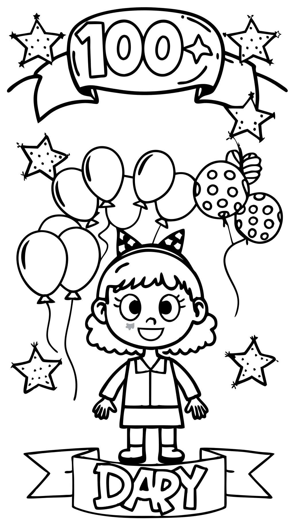 100th day of school coloring page free